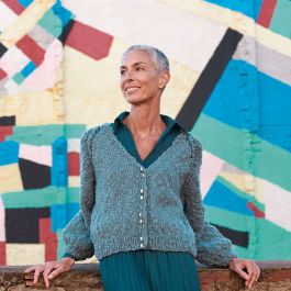 AMERI ★ RUG PATTERN KNIT JACKET Womens Cotton Merino Volume Jacket Knitting Pattern (6277-6)