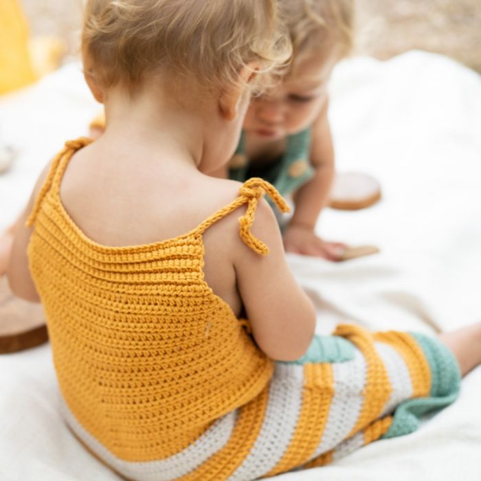 Babies Romper Crochet Pattern - S/S - Easy - (6168-7-B)