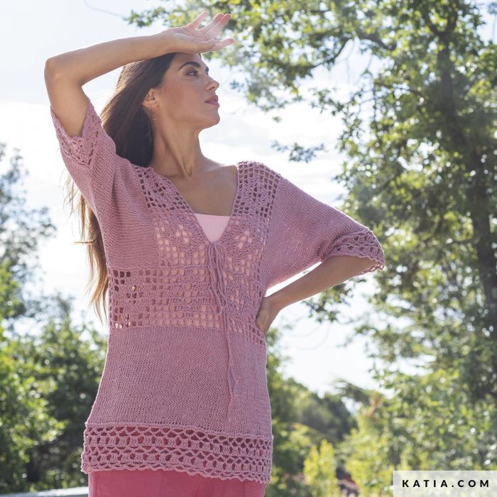 Womens Cropped Knit Sweater Knitting Pattern - A/W - Easy - (6266-36) ¦