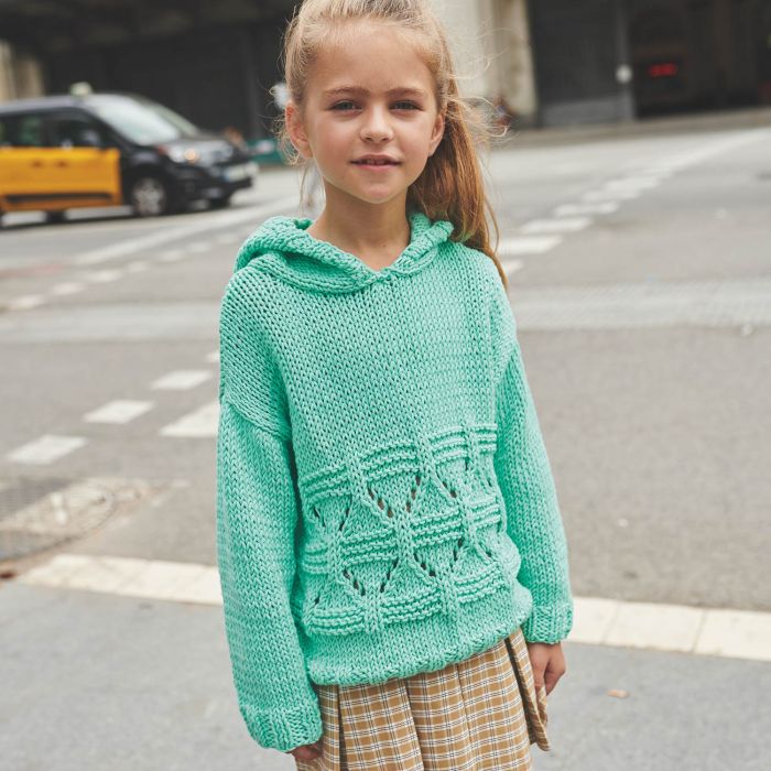 Kids Hooded Lace Sweater Knitting Kit - S/S - Intermediate - (6220-16)¦