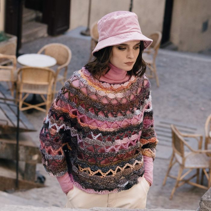 Womens Eyelet Poncho Sweater Crochet Kit - A/W - Easy - (6266-22
