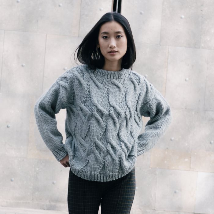 Womens Oversize Diamond Stitch Sweater Knitting Pattern - A/W -  Intermediate - (6266-35) ¦