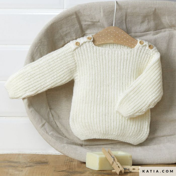 Babies Sweater Knitting Pattern (6181-25) | Katia.com