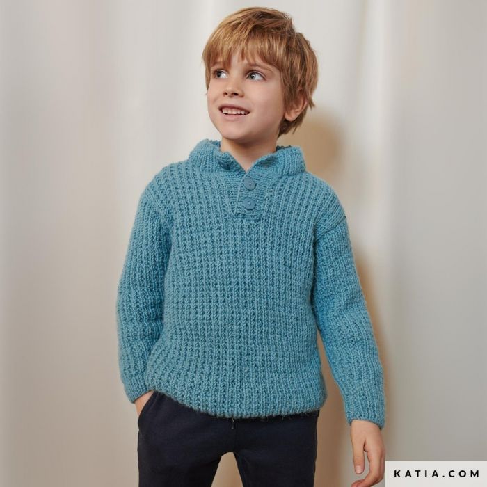 Kids Sweater Knitting Kit (6182-15) ¦ Katia.com