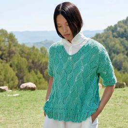 Womens Short Sleeve Lace Cube Sweater Knitting Kit - S/S