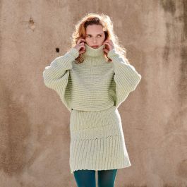 WynneCollection Cotton Slub Herringbone Sweater Knit Topper