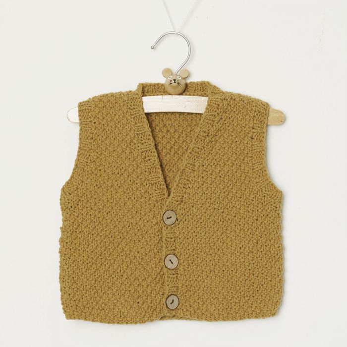 Babies Double Moss Stitch Vest Knitting Pattern - A/W