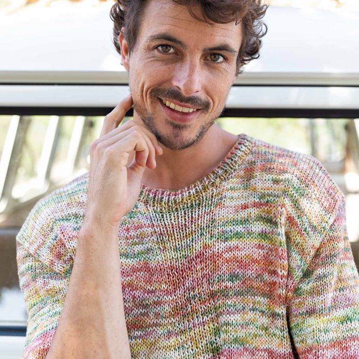 Mens Short Sleeved Sweater Knitting Pattern - S/S - Easy
