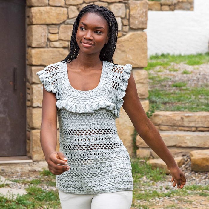 Womens Flounced Top Crochet Kit - S/S - Intermediate - (6224