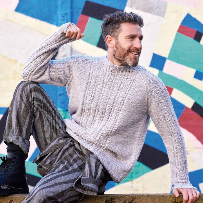 ネットで注文 Mens Pure (6277-11) Pattern Knitting Sweater Wool Organic トップス
