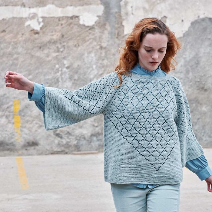 Womens Silky Lace Sweater Knitting/Crochet Kit (6277-9)