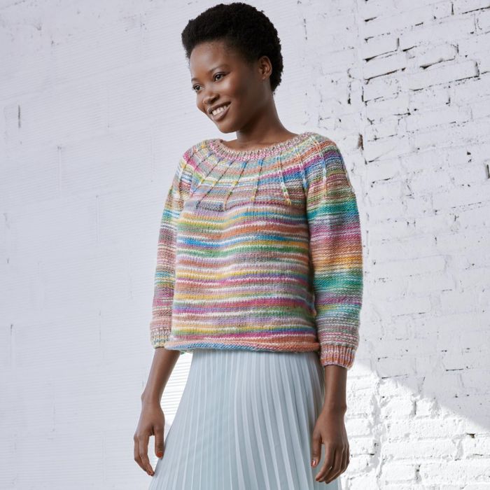 Womens Top-Down Circular Sweater Knitting Pattern | Katia.com