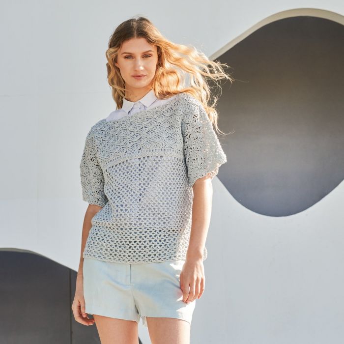Womens Lace T-Shirt Crochet Pattern S/S - Advanced- (7904-3