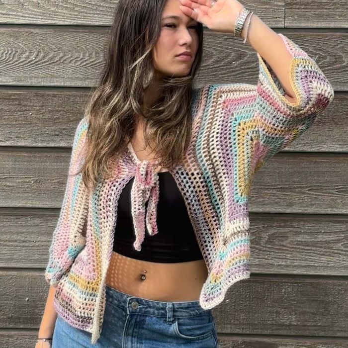 Womens Hexa Cardigan Crochet Pattern by @attysloveforcrochet