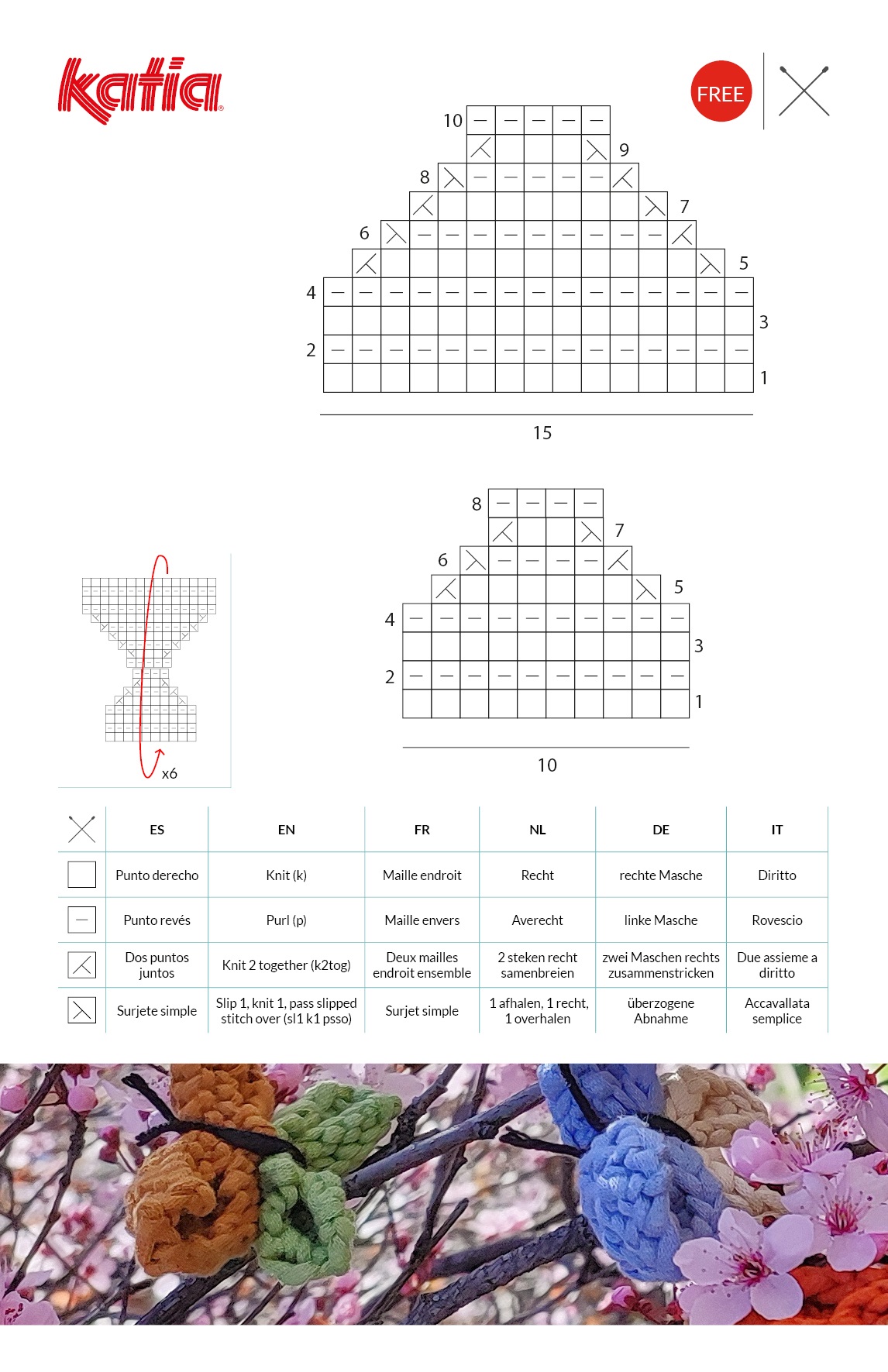 Chart for knitting butterflies