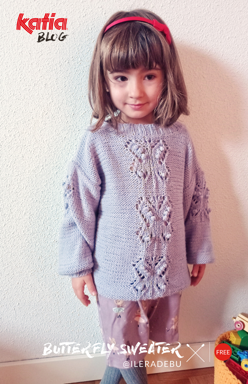 children’s sweater with butterflies